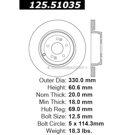 Centric Parts 125.51035 Brake Rotor 2