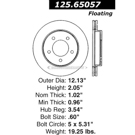 Centric Parts 125.65057 Brake Rotor 2