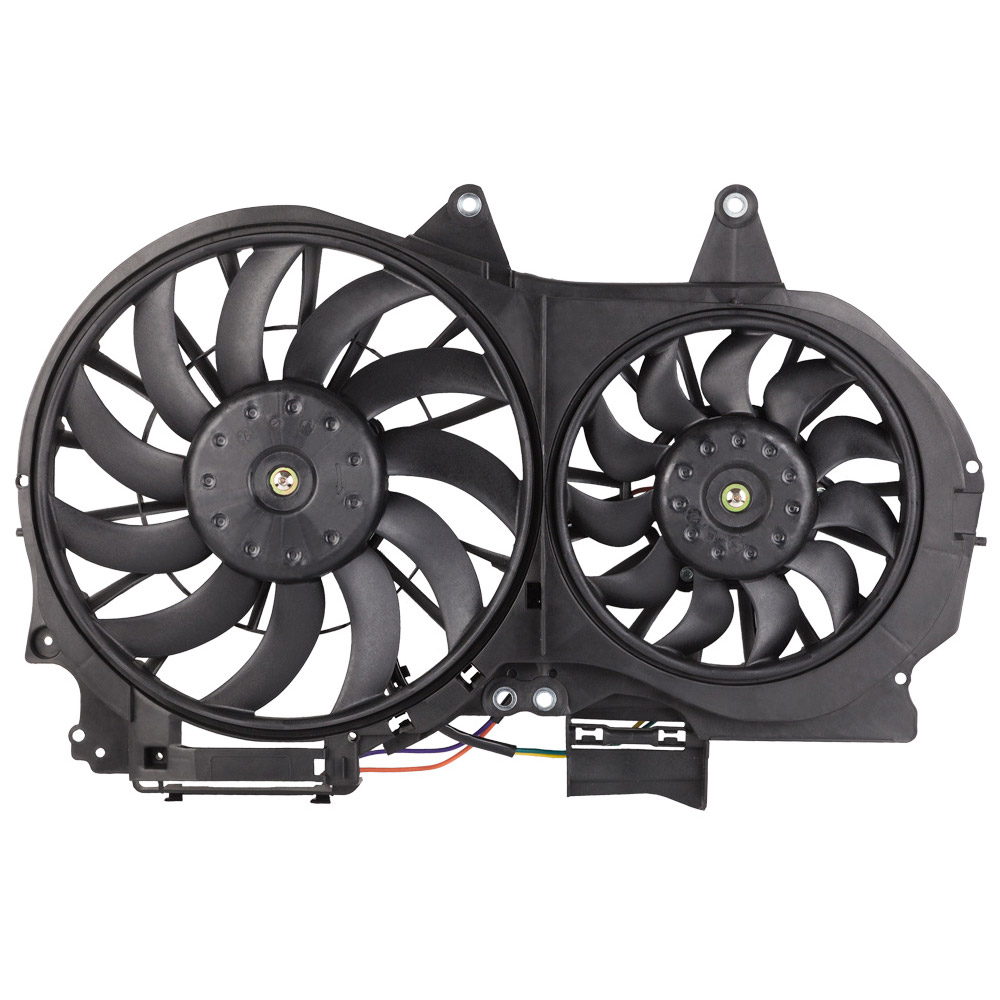 New 2003 Audi A4 Car Radiator Fan Dual Fan Assembly - 1.8L Models with Air Conditioning