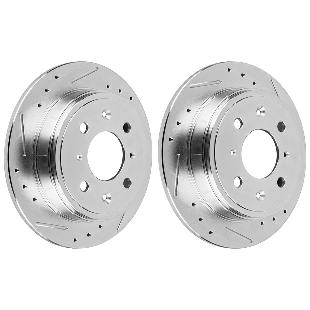 1994 Honda Civic Del Sol Premium Duralo Drilled and Slotted Rotors - Rear