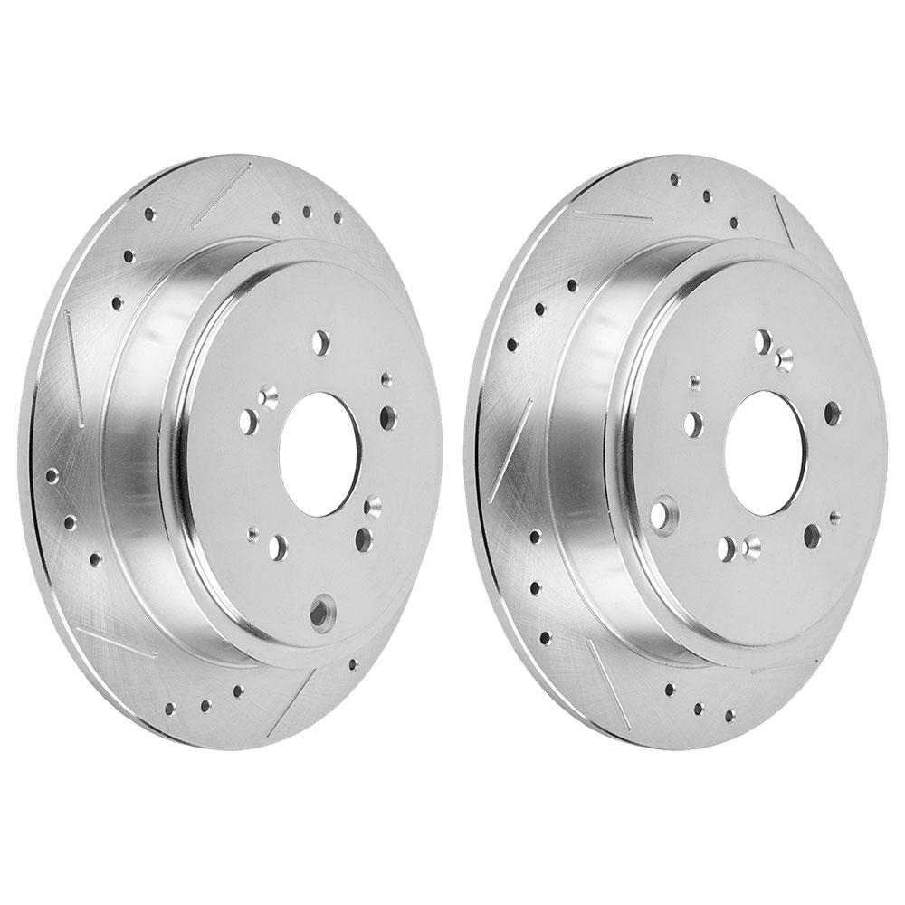 2004 Honda Pilot Premium Duralo Drilled and Slotted Rotors - Rear