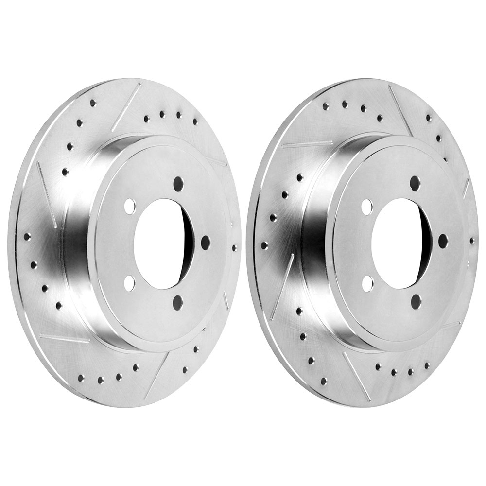 2002 Mercury Mountaineer Premium Duralo Drilled and Slotted Rotors - Rear