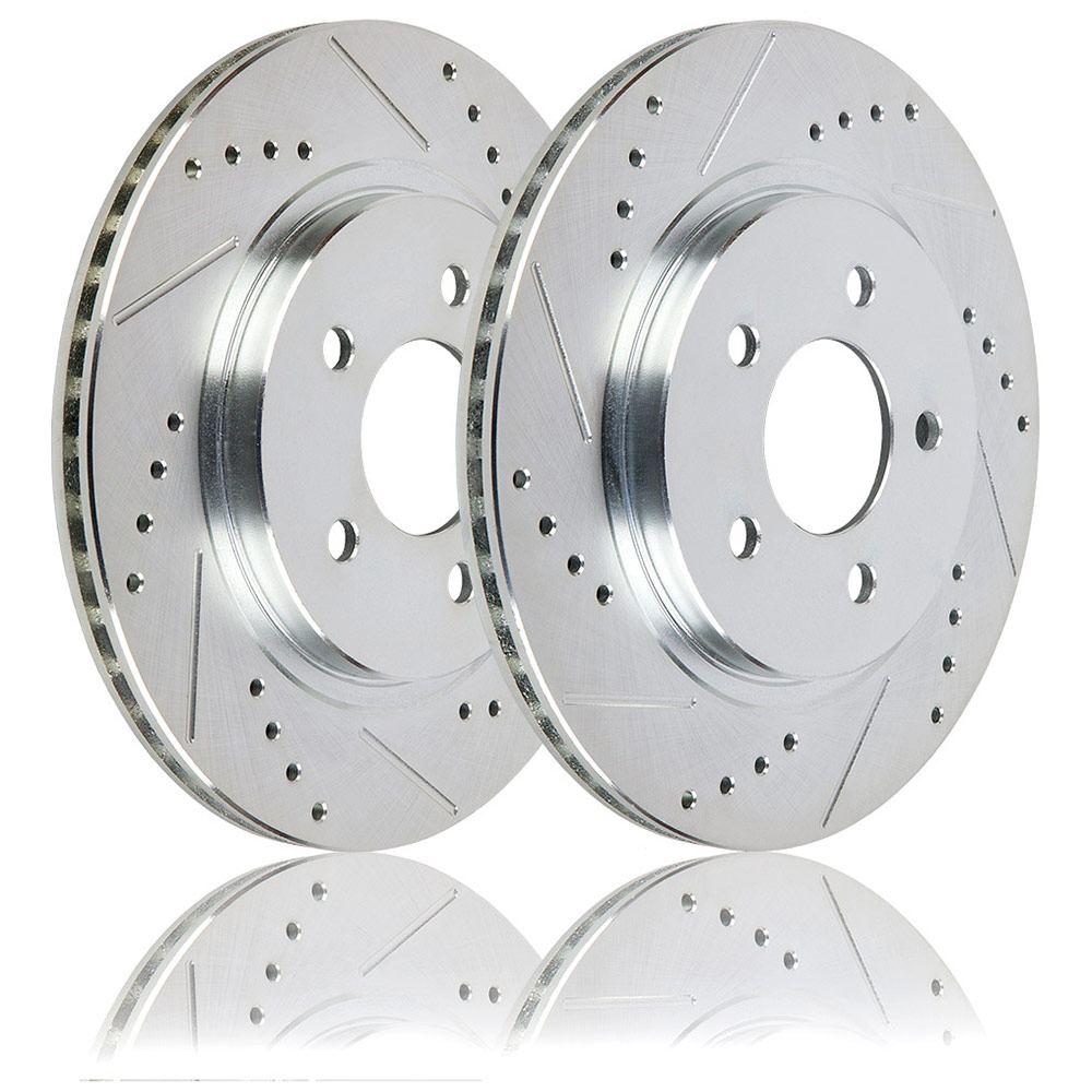 2013 Ford Mustang Premium Duralo Drilled and Slotted Rotors - Rear