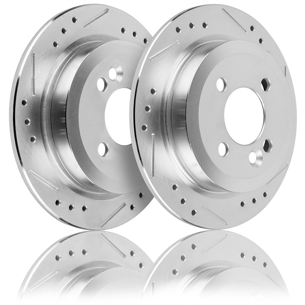 2006 Mini Cooper Premium Duralo Drilled and Slotted Rotors - Rear