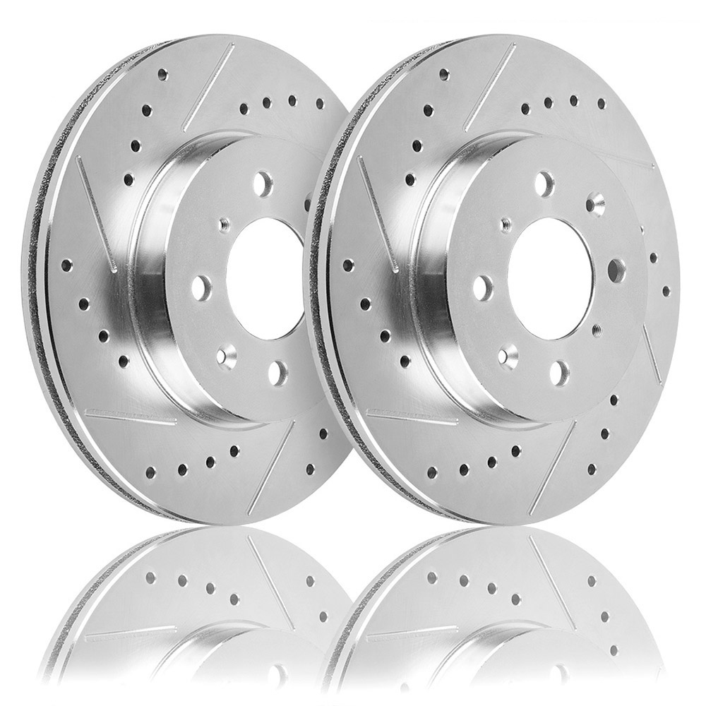 1996 Ford Contour Premium Duralo Drilled and Slotted Rotors - Rear