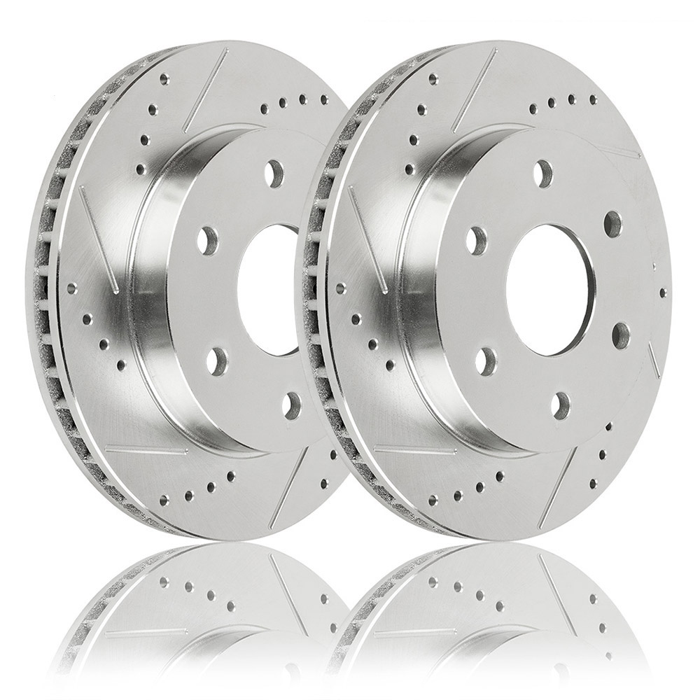 2003 GMC Sierra Premium Duralo Drilled and Slotted Rotors - Front