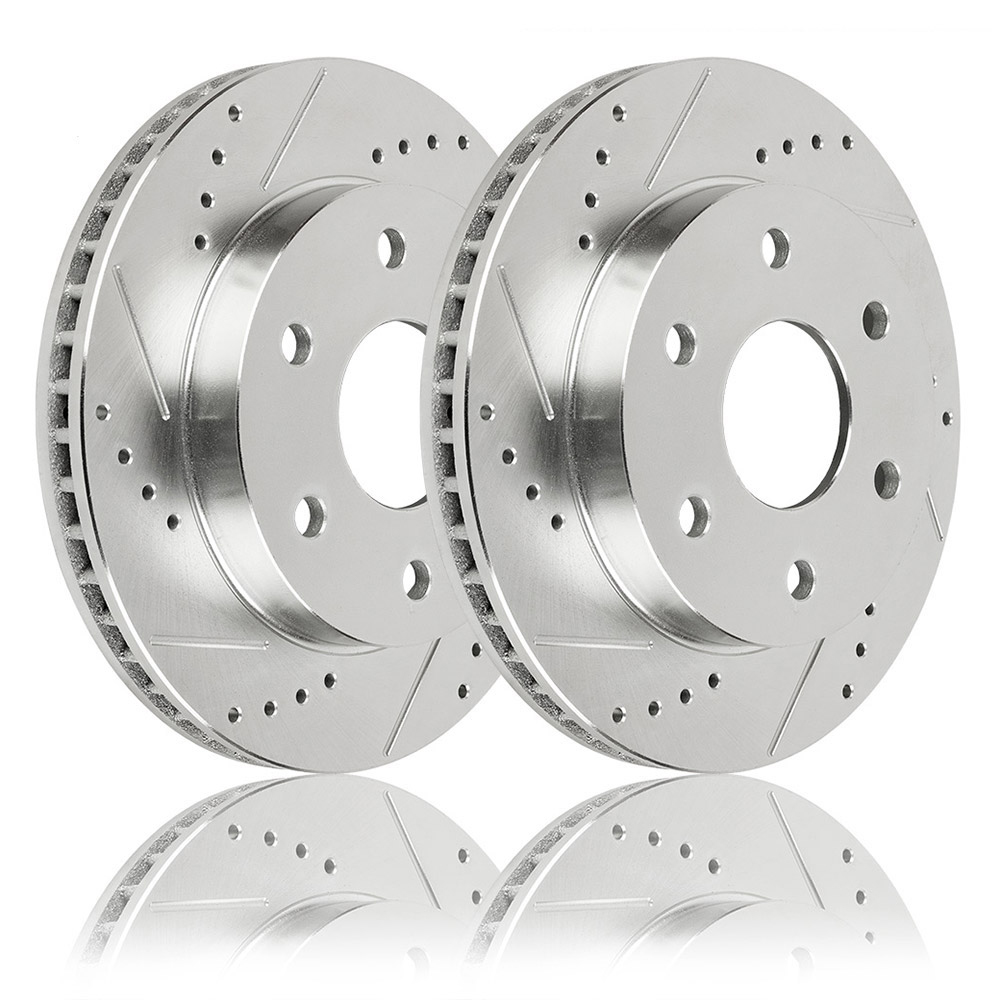 2004 Chevrolet Silverado Premium Duralo Drilled and Slotted Rotors - Rear