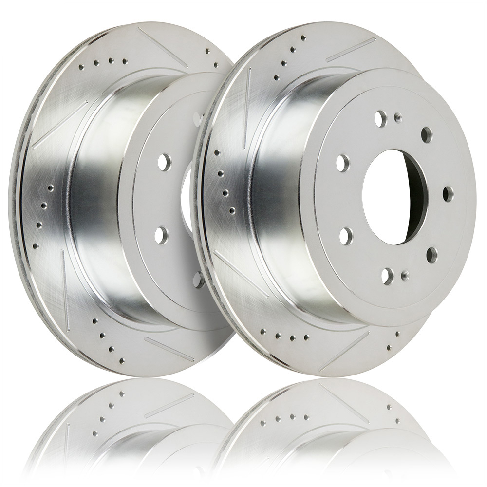 2008 Ford F Series Trucks Premium Duralo Drilled and Slotted Rotors - Rear