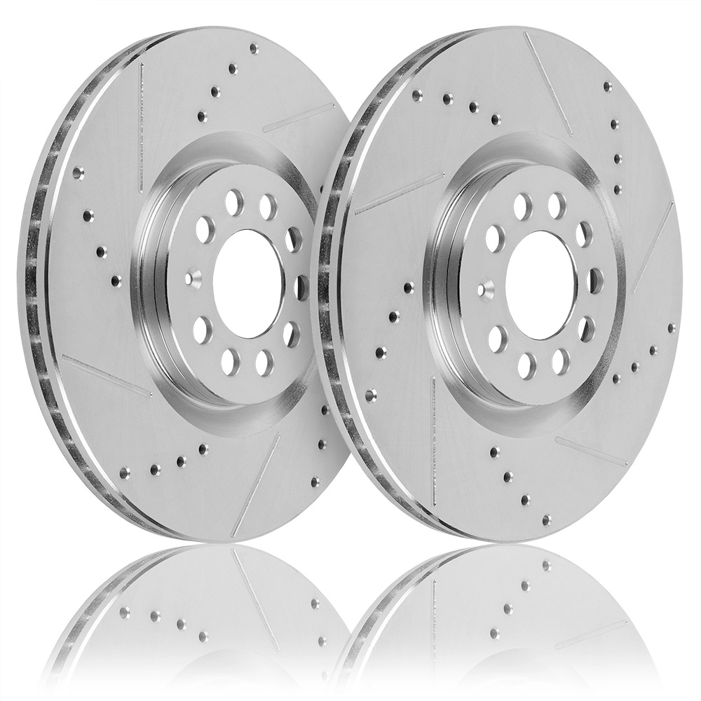 2007 Volkswagen Passat Premium Duralo Drilled and Slotted Rotors - Front