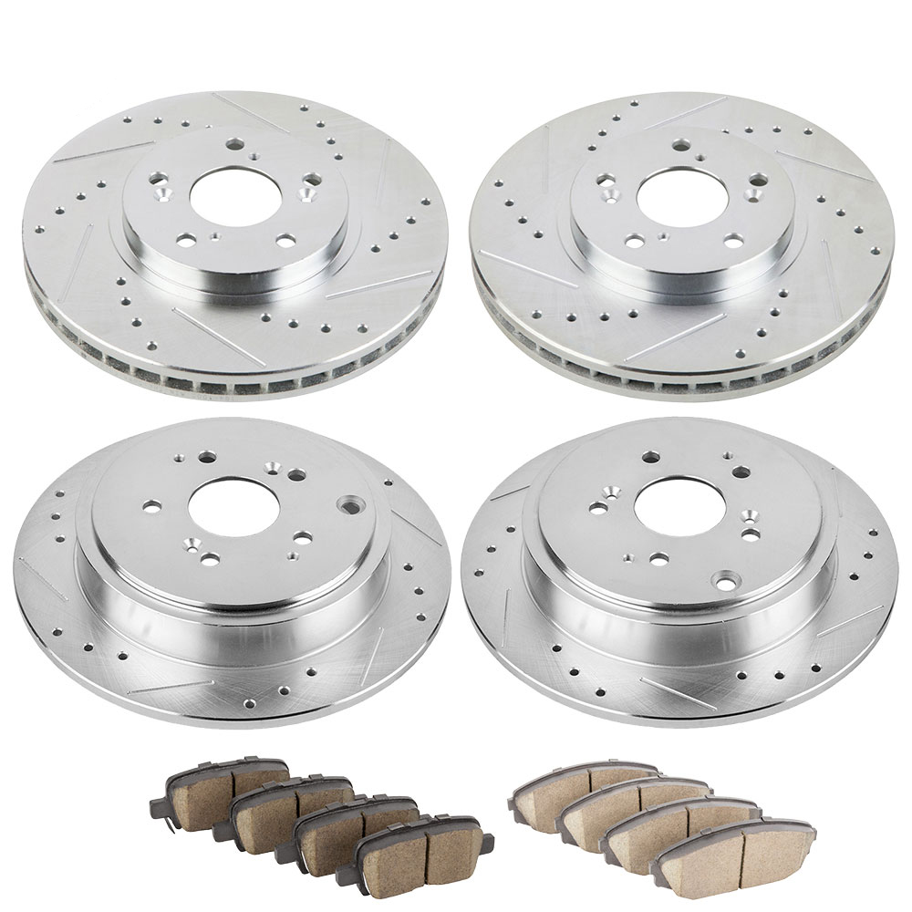 2001 Acura MDX Premium Duralo Drilled and Slotted Rotors and Ceramic Pads