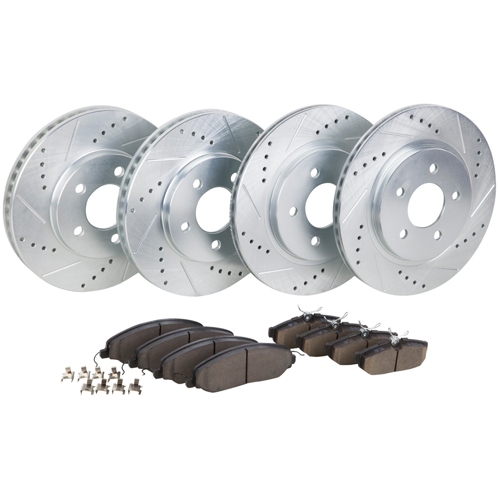 2009 Ford Mustang Premium Duralo Drilled and Slotted Rotors and Ceramic Pads