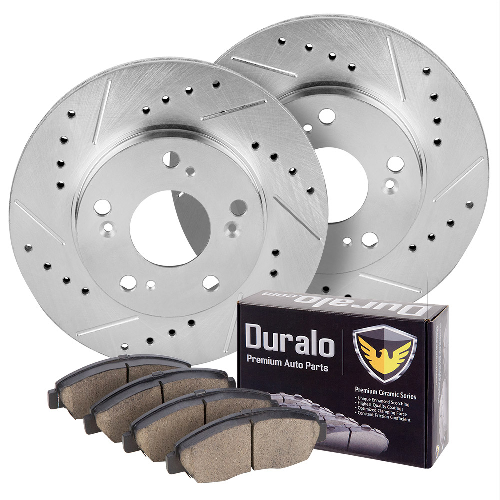 2009 Honda Civic Premium Duralo Drilled and Slotted Rotors and Ceramic Pads - Front