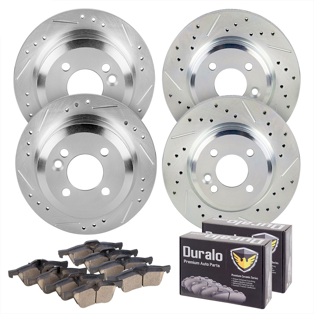 2005 Mini Cooper Premium Duralo Drilled and Slotted Rotors and Ceramic Pads