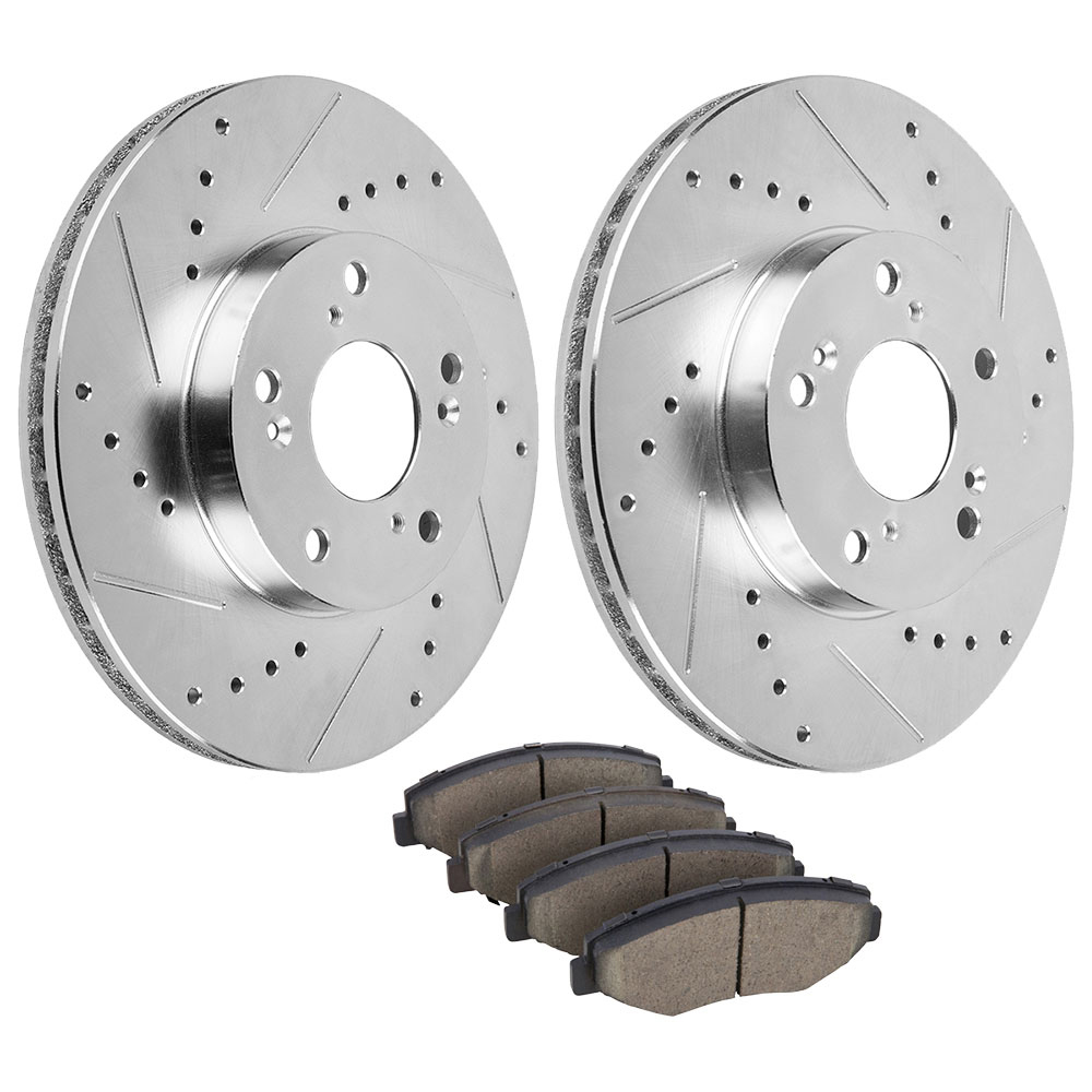 2005 Honda Accord Premium Duralo Drilled and Slotted Rotors and Ceramic Pads - Front