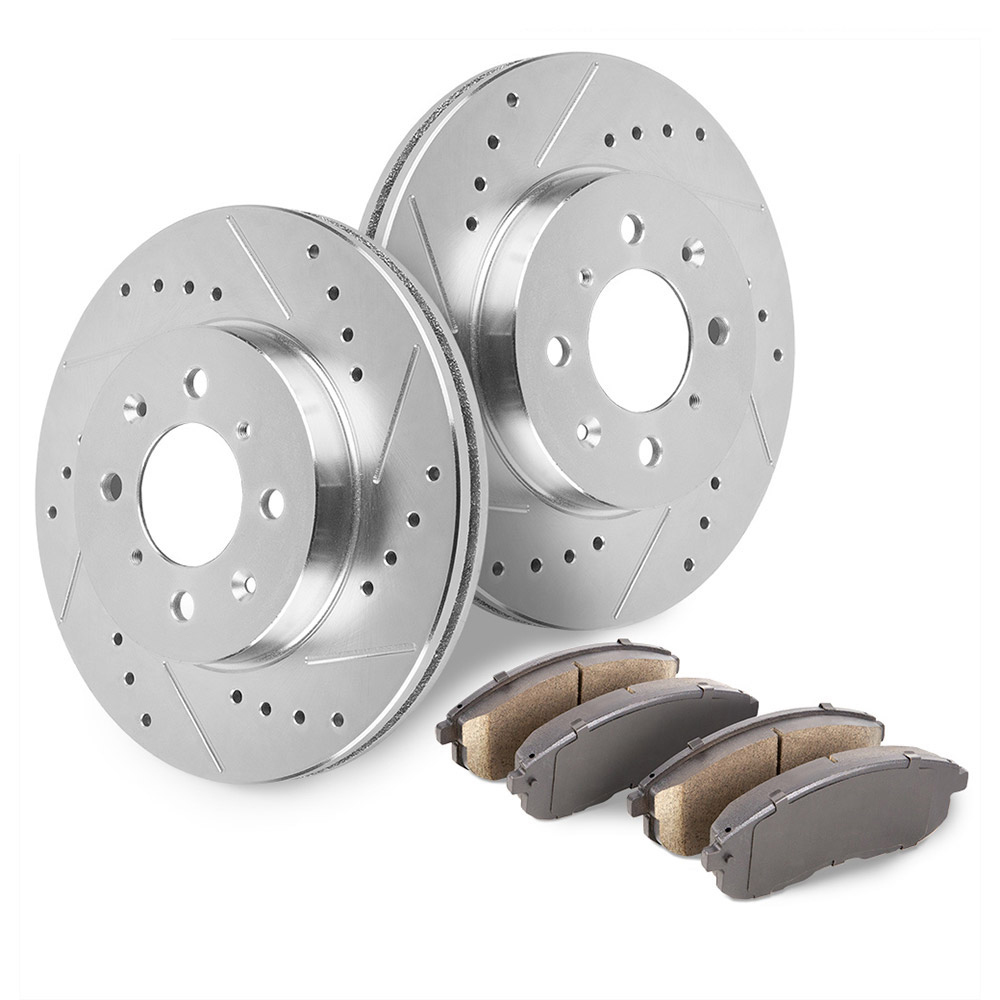 1997 Honda Accord Premium Duralo Drilled and Slotted Rotors and Ceramic Pads - Front