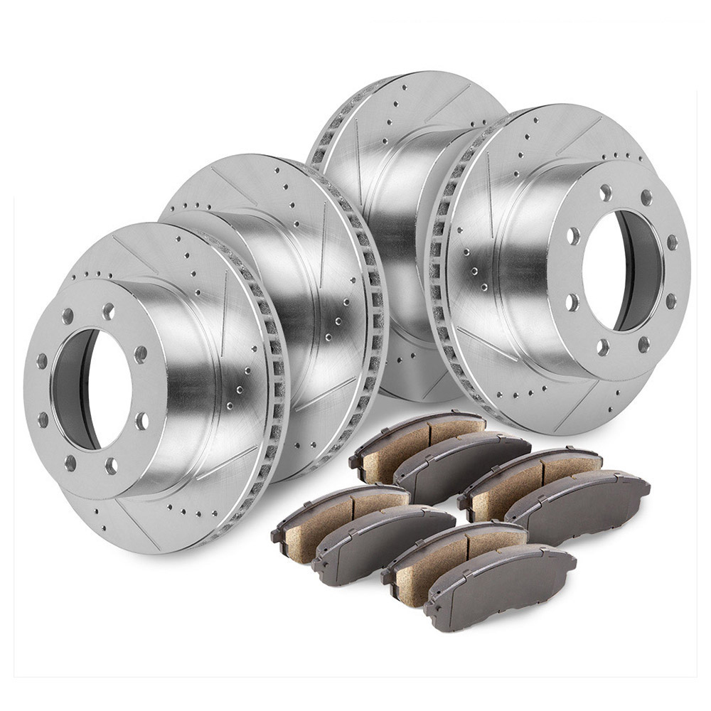 2009 Dodge Ram Trucks Premium Duralo Drilled and Slotted Rotors and Ceramic Pads