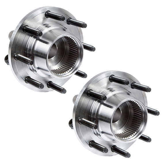 New 2002 Ford F Series Trucks Wheel Hub Assembly Kit - Front Pair Pair of Front Hubs - F350 Superduty 4WD Single Rear Wheel Models with 4 Wheel ABS