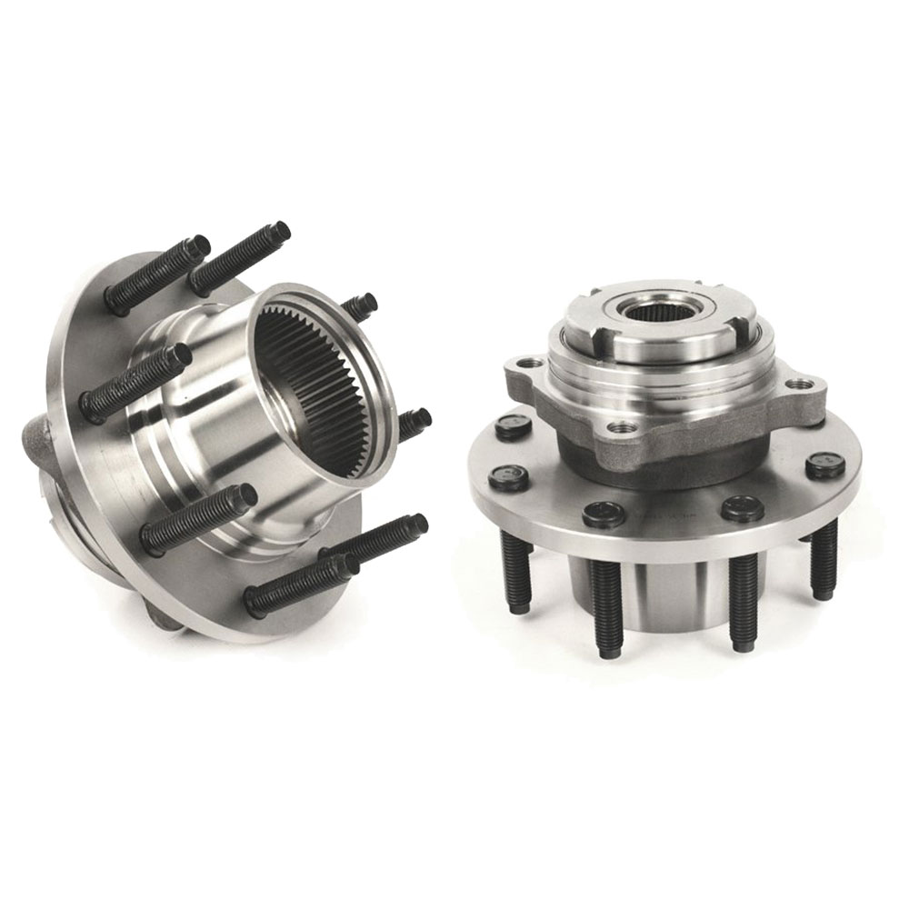 New 2003 Ford F Series Trucks Wheel Hub Assembly Kit - Front Pair Pair of Front Hubs - F350 Superduty 4WD Single Rear Wheel Models with 2 Wheel ABS