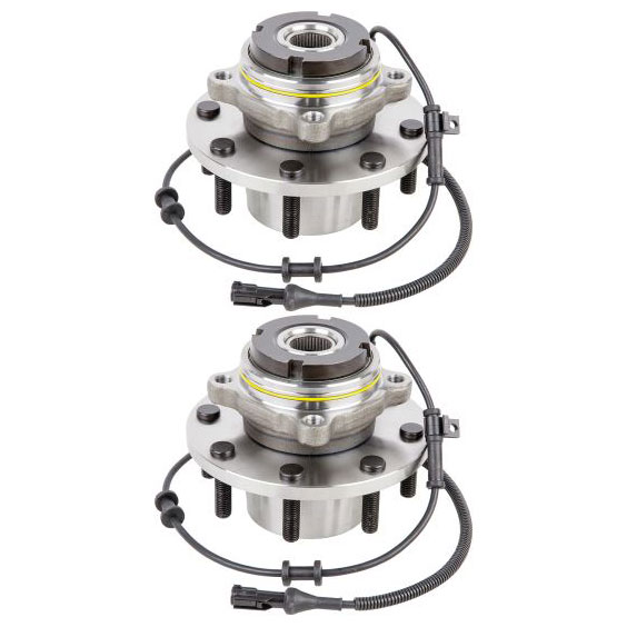 New 2000 Ford F Series Trucks Wheel Hub Assembly Kit - Front Pair Pair of Front Hubs - F450 Superduty 4WD Dual Rear Wheel Models with 4 Wheel ABS