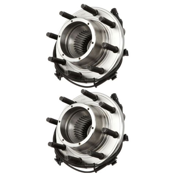 New 2009 Ford F Series Trucks Wheel Hub Assembly Kit - Front Pair Pair of Front Hubs - F350 Superduty 4WD Single Rear Wheel Models