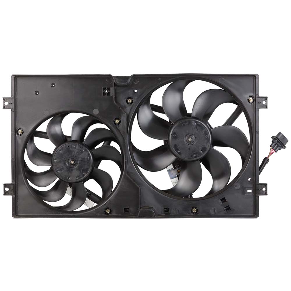 New 2004 Volkswagen Beetle Car Radiator Fan Dual Fan Assembly - 1.8L Models with 3 Prong Wire Plug