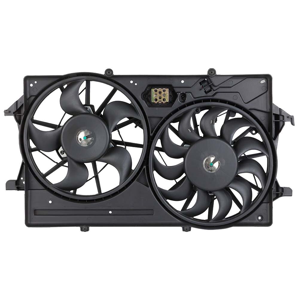 New 2004 Ford Focus Car Radiator Fan Dual Fan Assembly - 2.0L Models with AC - DOHC